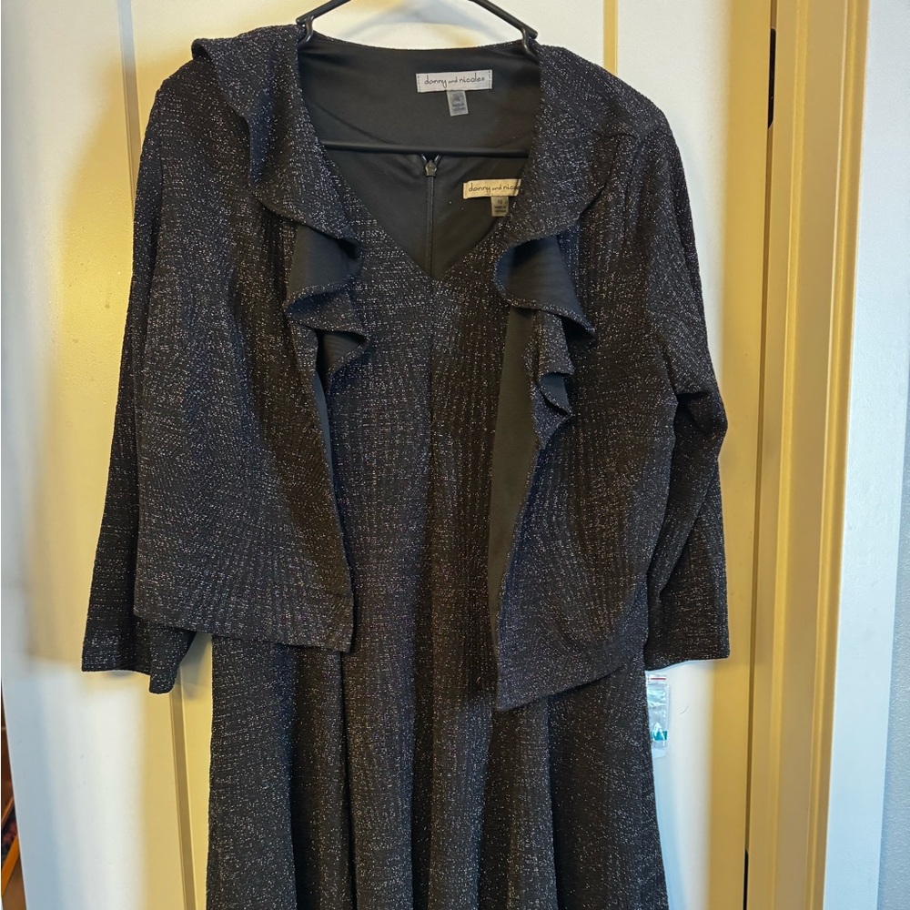 Jessica Howard Sparkling Black Long Sleeve Dress